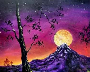 Moonlit Mountain Night