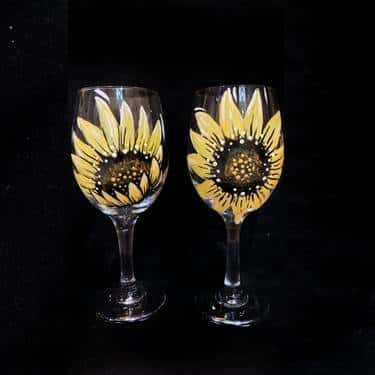 Sunflower Wine Glasses