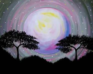 Moon Between The Trees