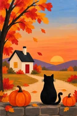 Cat in the Fall