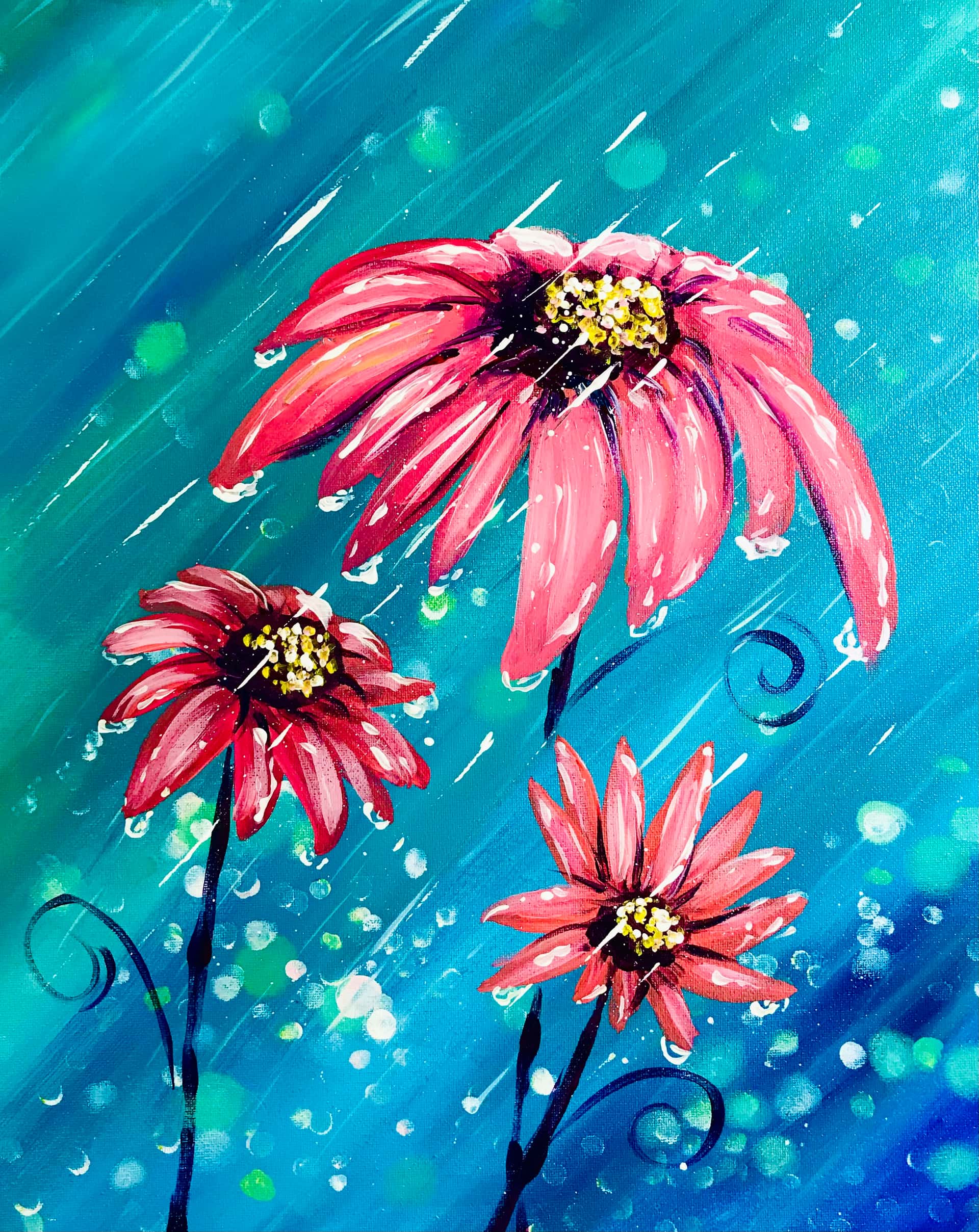Pink Rainy Daisies