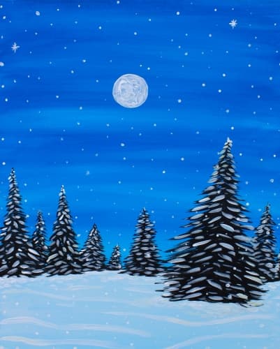 Snowy Blue Night