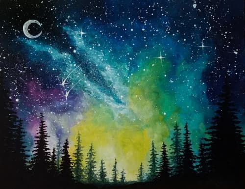 Moonlit Forest Milky Way