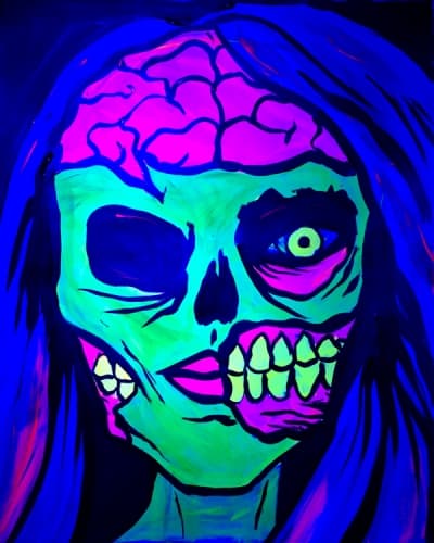 BLACK LIGHT Zombie Girl