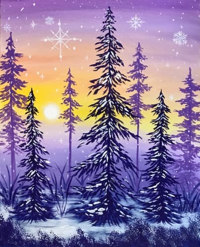 Winter Forest Sunset