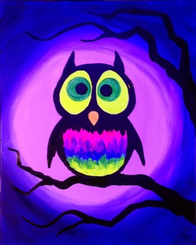 BLACK LIGHT Glow Owl