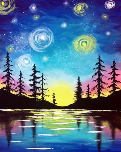 Starry Lake Sunset