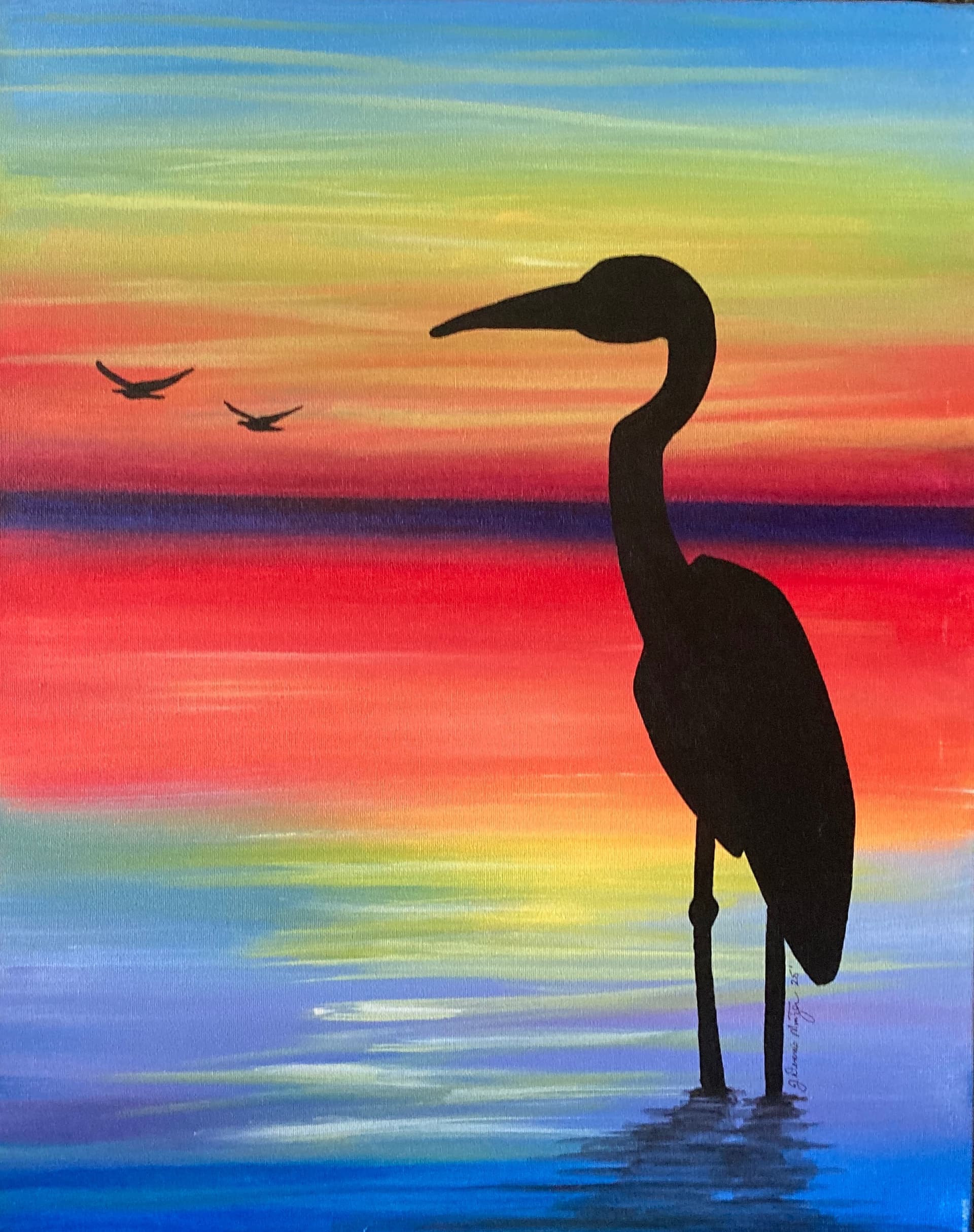 Heron At Sunset