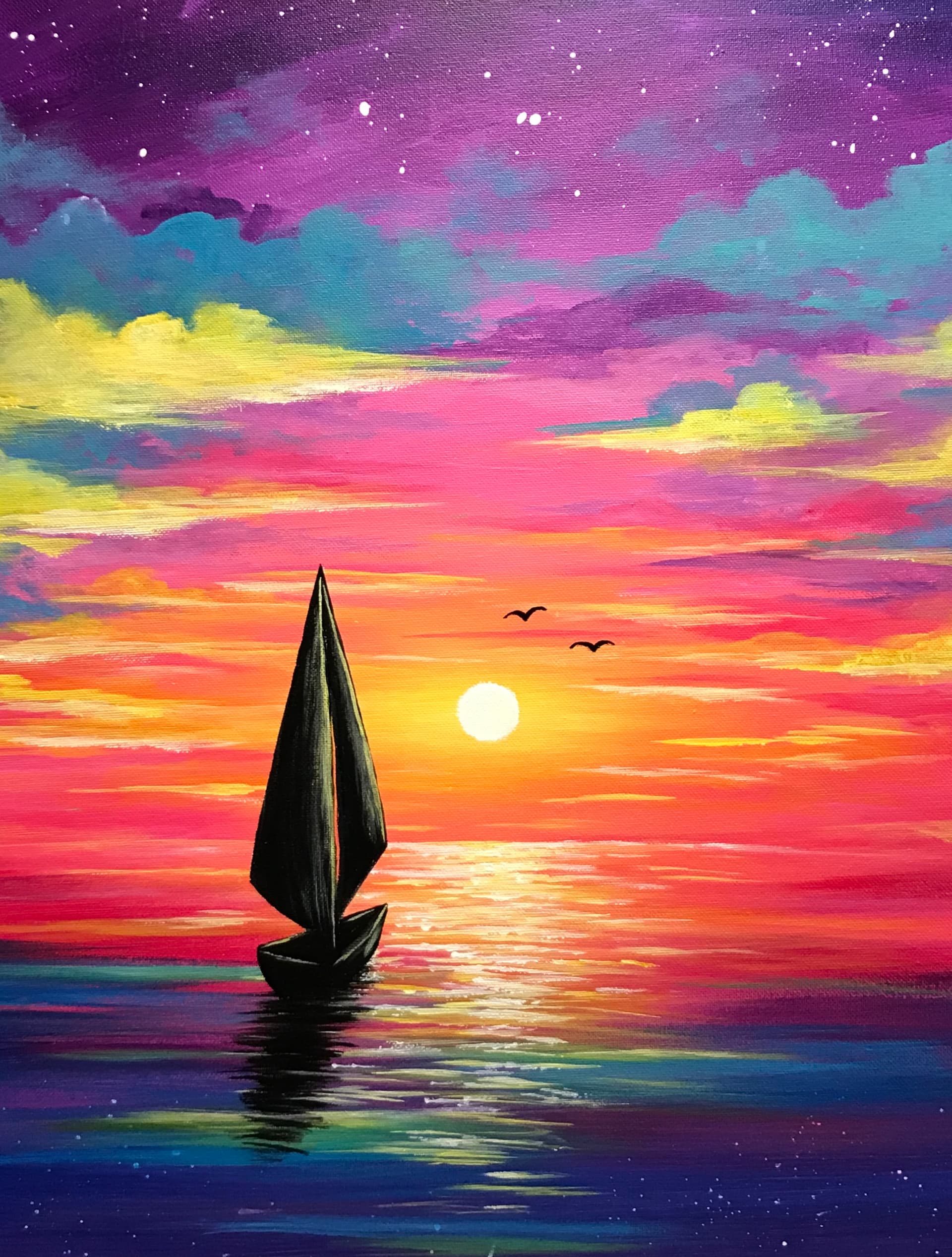 Bright Sunset Sails