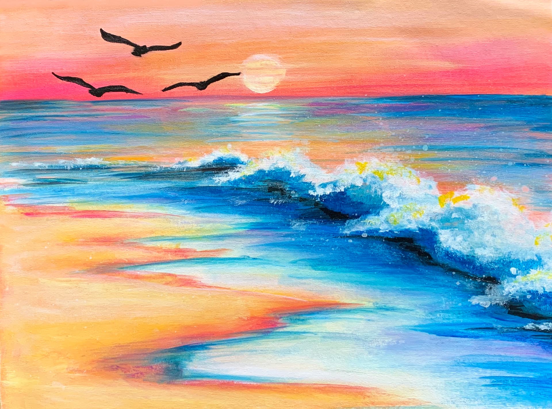 Waves At Sunset