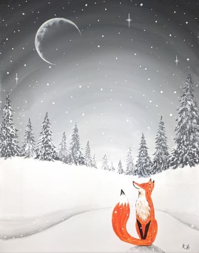Moonlit Winter Fox