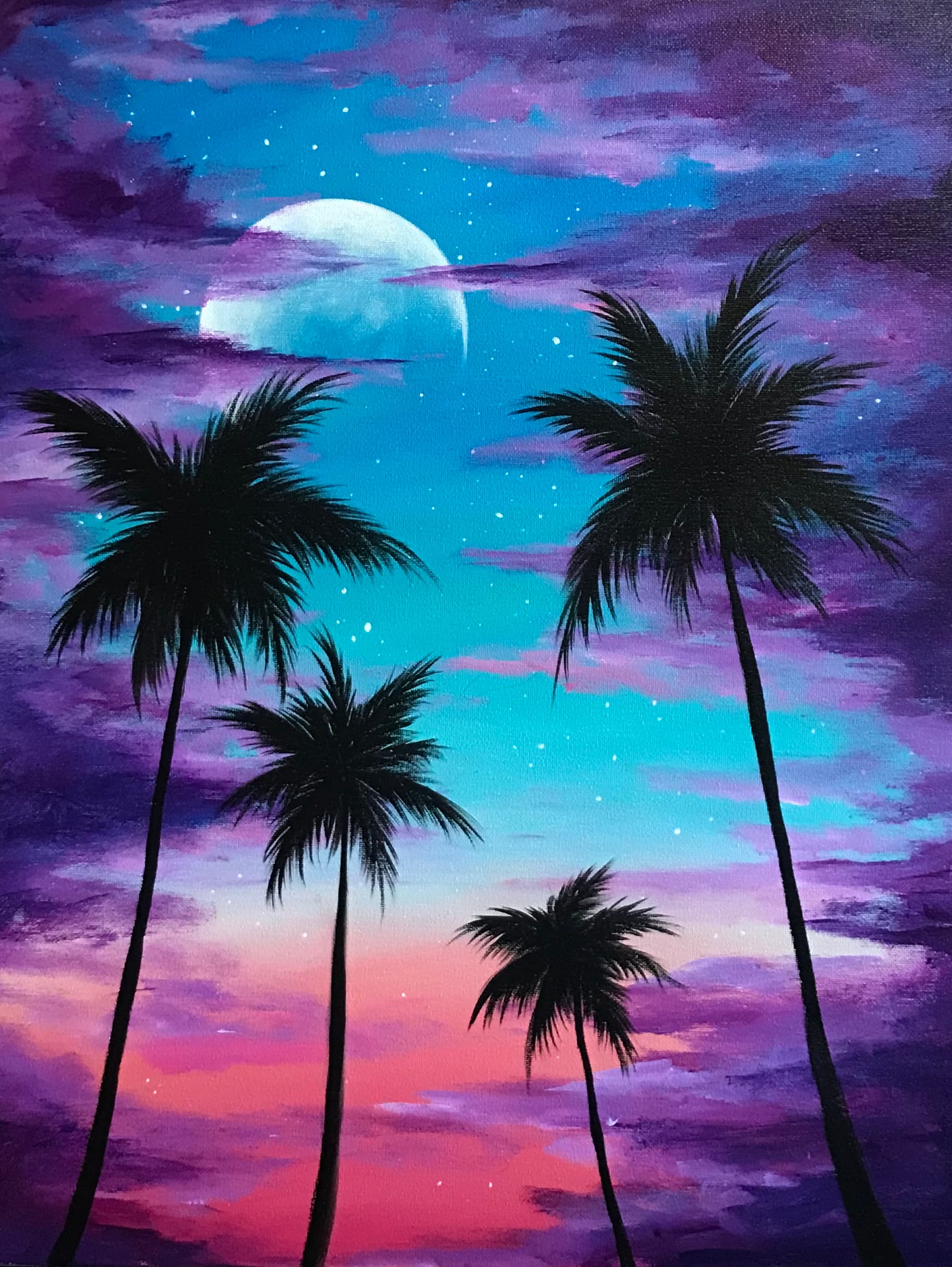 Vibrant Palm Sky