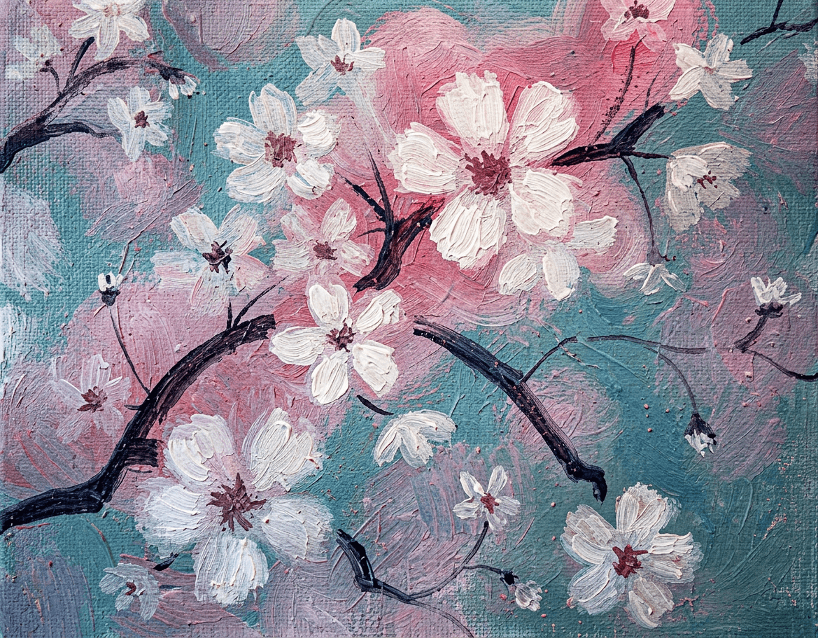 Cherry blossoms — Painting