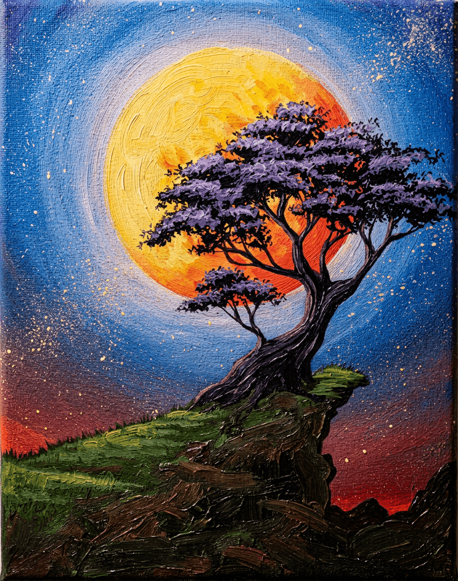 Paint Nite: Bonzai Moon — Painting