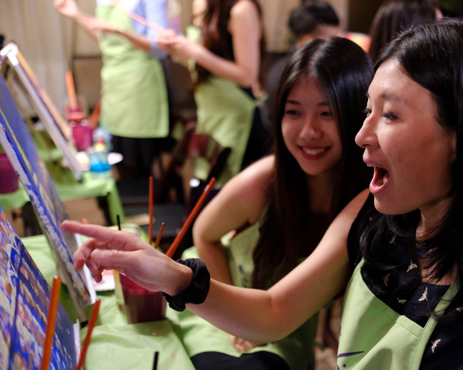Moonrise and Sunset Lake PARTNER PAINTNG  — sample photo from a paint nite event