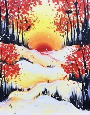 Winter in Red — Painting