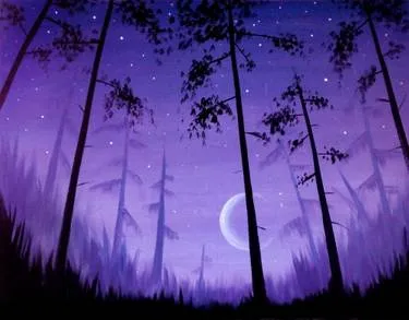 Forest Moonrise at Diana's Oyster Bar - Markham — Painting