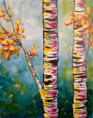 "Bright and Birchy" — Painting
