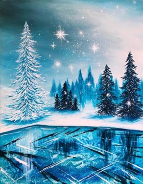 Frozen Winter Lake II — Painting