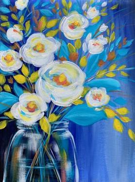 Blue Magnolia Bouquet — Painting