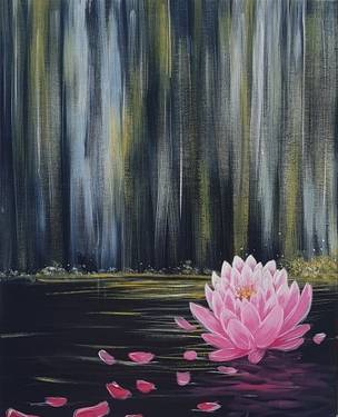 Lotus Waterfall at Mtn. Mike's on Cleveland in SRosa — Painting