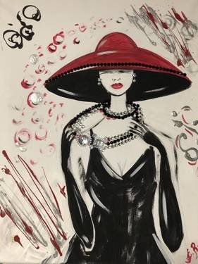 Lady in a Red Hat — Painting