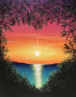 Slow Down Sunday Virtual Paint Nite w/ Joyce of Art!! Ocean Love — Painting