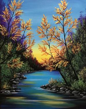 Early Autumn Scene Paint Nite at Murphy's Sports Bar — Painting