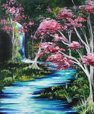 Mystical Waterfall Painting Event in Phoenix Az — Painting