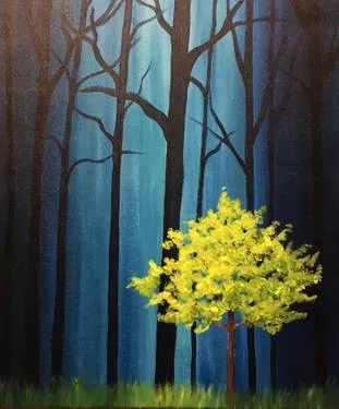Lime lost in the forest — Painting