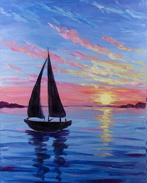 Paint Nite: Moment on the Ocean — Painting