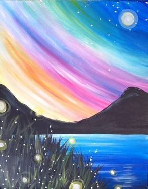Paint Nite @Casa Mexico Merivale WEDNESDAY! Northern Light Fireflies! — Painting