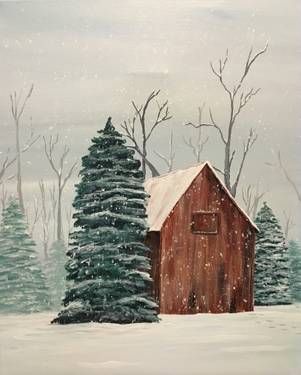 Snowy Day at ALE - Amberwood Lounge & Eatery — Painting