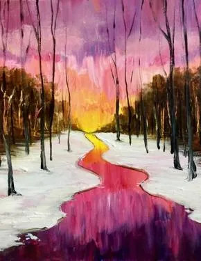Winter's Cold Beauty at Freeman's Little New York - Fairview — Painting
