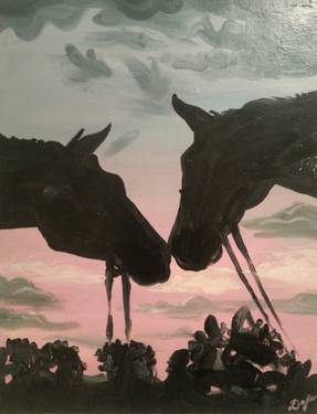 Pink Pony Sunset — Painting