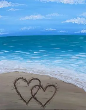 Two Hearts on the Beach at Anchorage Brewing Company — Painting