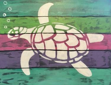 Shimmering Sea Turtle — Painting