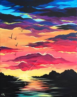 Sunset by the Lake Painting Event in Peoria Arizona — Painting