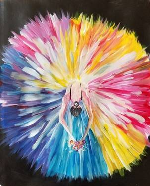 Rainbow Ballerina at Ye Olde Sonoma Public House — Painting