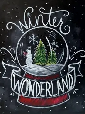 "Chalkboard Holiday" — Painting