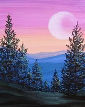 Enchanting mountain forest — Painting