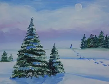 Winter Walk 2 at Wild Wing Woodside Square — Painting