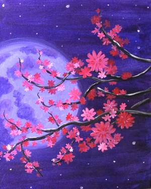 Cherry Blossom Moonlight at Mtn. Mike's on Cleveland in SRosa — Painting