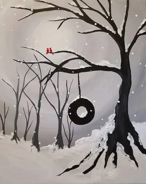 Winter Swing in the Park at Amsterdam Lounge — Painting