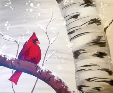"Snowy Bird" — Painting