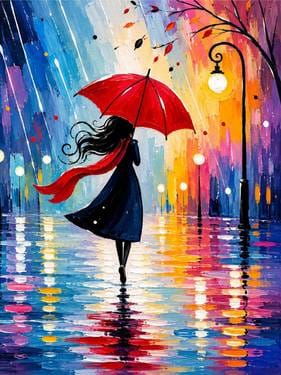 Scarlet Umbrella — Painting
