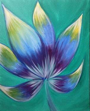 "Green Lotus" canvas painting at Eavesdrop (Manassas), on Monday, Aug. 17, 6:30 p.m.   — Painting
