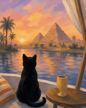 Cat in Egypt at Mountain Mike's in Napa — Painting