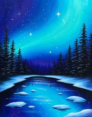 Saturday Aurora Pine Creek — Painting