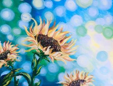 Bokeh Sunflowers — Painting